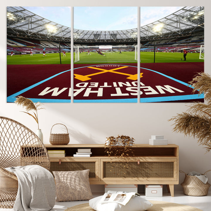 West Ham United Stadium London Stadium Wall Art Canvas Print, Premier League Wall Art Canvas Print - UEFA Soccer Wall Art Soccer Lover Gifts