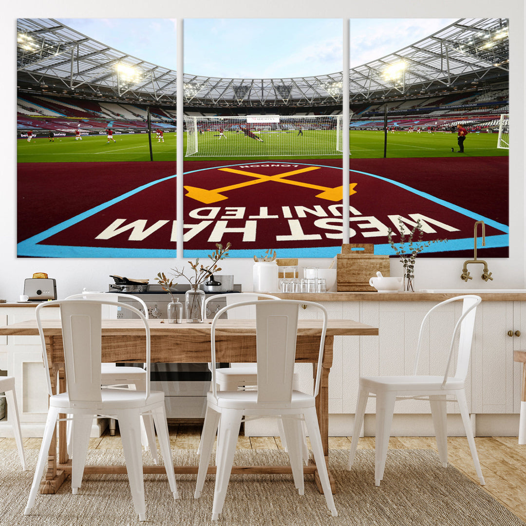 West Ham United Stadium London Stadium Wall Art Canvas Print, Premier League Wall Art Canvas Print - UEFA Soccer Wall Art Soccer Lover Gifts