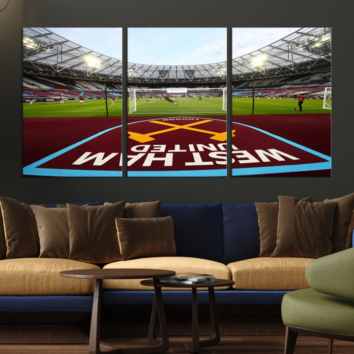 West Ham United Stadium London Stadium Wall Art Canvas Print, Premier League Wall Art Canvas Print - UEFA Soccer Wall Art Soccer Lover Gifts