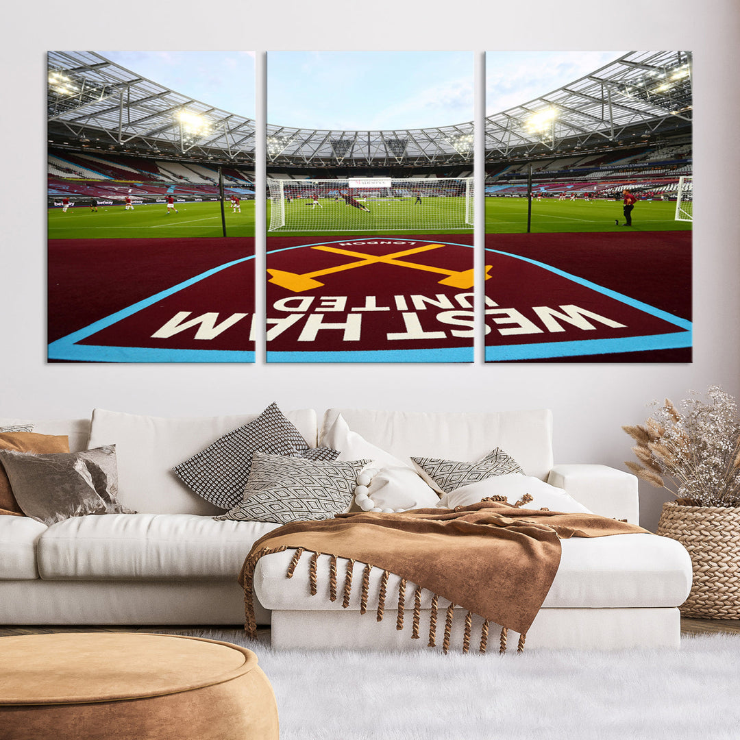 West Ham United Stadium London Stadium Wall Art Canvas Print, Premier League Wall Art Canvas Print - UEFA Soccer Wall Art Soccer Lover Gifts