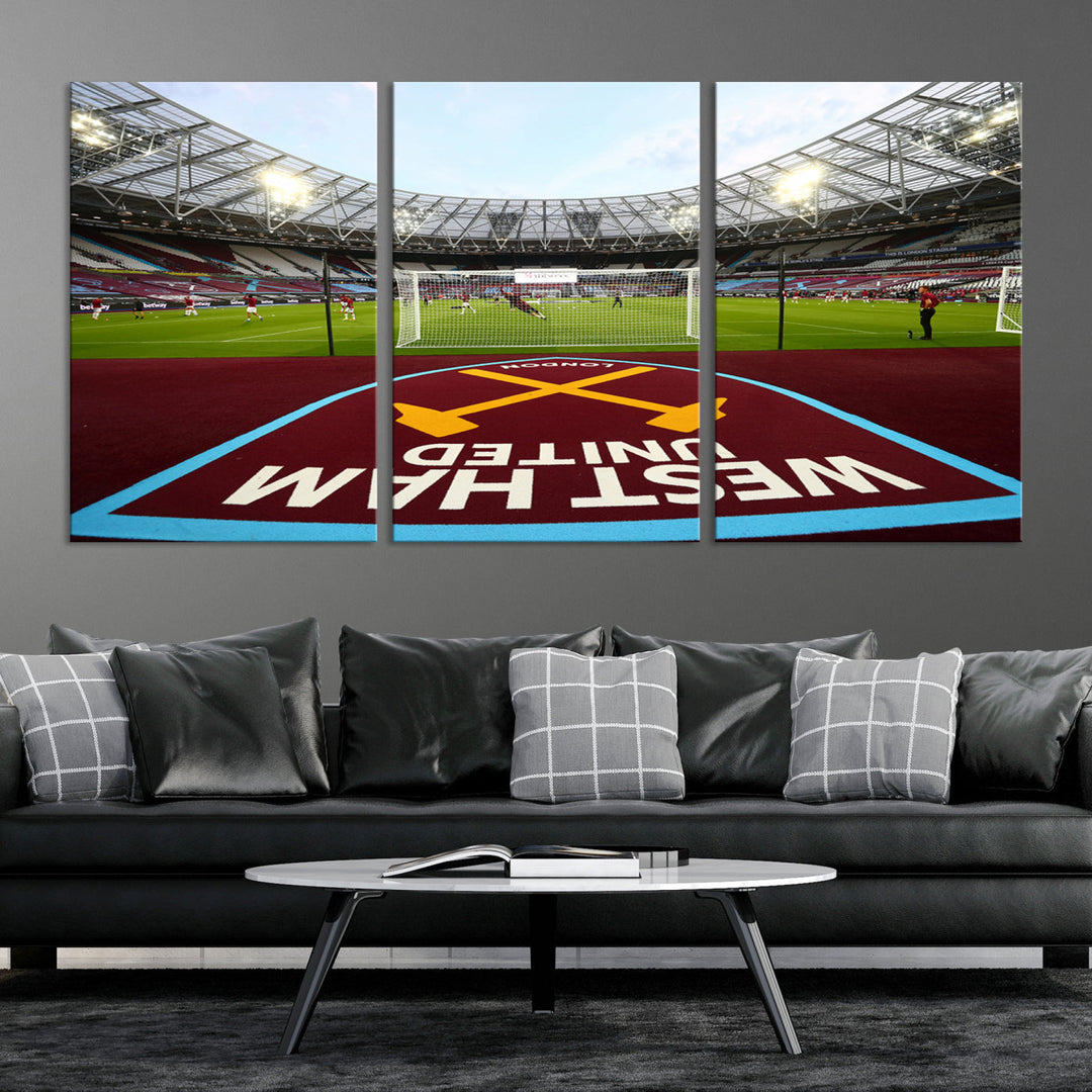 West Ham United Stadium London Stadium Wall Art Canvas Print, Premier League Wall Art Canvas Print - UEFA Soccer Wall Art Soccer Lover Gifts