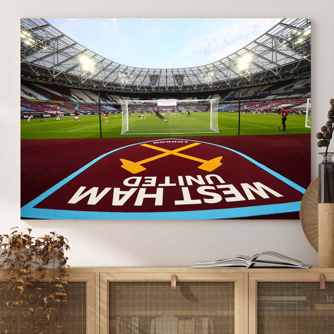 West Ham United Stadium London Stadium Wall Art Canvas Print, Premier League Wall Art Canvas Print - UEFA Soccer Wall Art Soccer Lover Gifts