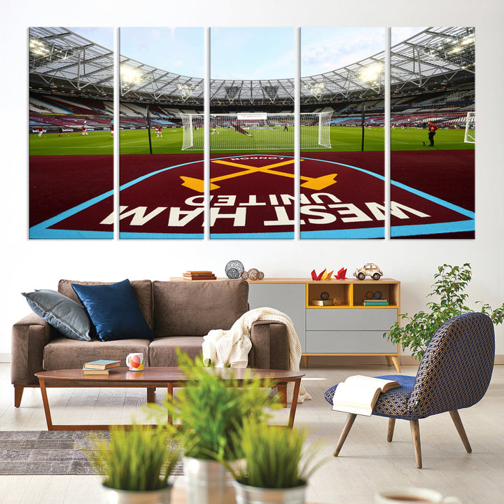 West Ham United Stadium London Stadium Wall Art Canvas Print, Premier League Wall Art Canvas Print - UEFA Soccer Wall Art Soccer Lover Gifts