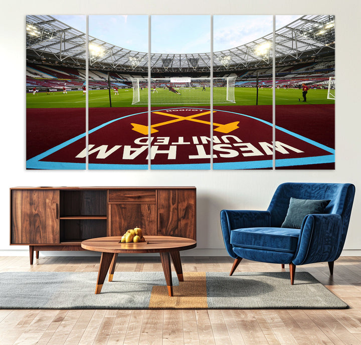 West Ham United Stadium London Stadium Wall Art Canvas Print, Premier League Wall Art Canvas Print - UEFA Soccer Wall Art Soccer Lover Gifts