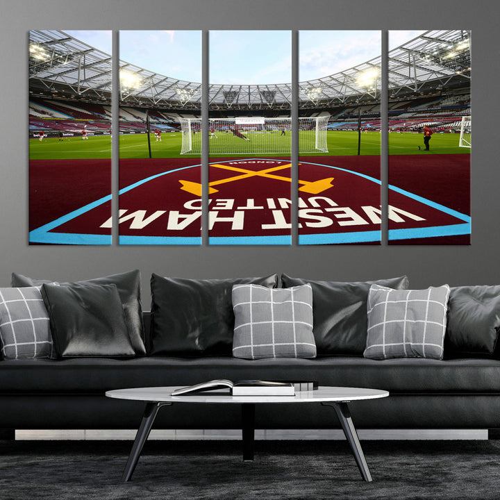 West Ham United Stadium London Stadium Wall Art Canvas Print, Premier League Wall Art Canvas Print - UEFA Soccer Wall Art Soccer Lover Gifts