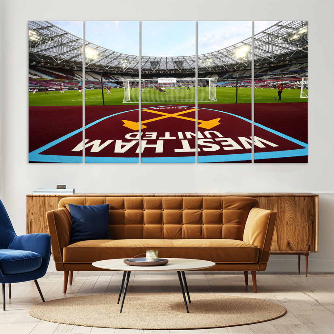 West Ham United Stadium London Stadium Wall Art Canvas Print, Premier League Wall Art Canvas Print - UEFA Soccer Wall Art Soccer Lover Gifts