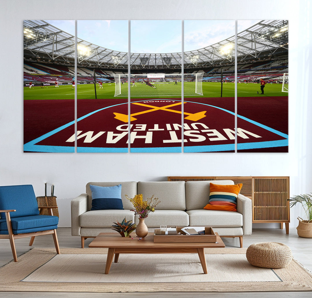 West Ham United Stadium London Stadium Wall Art Canvas Print, Premier League Wall Art Canvas Print - UEFA Soccer Wall Art Soccer Lover Gifts