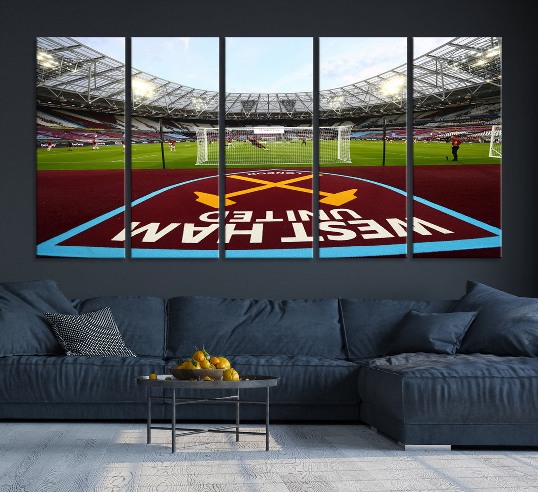 West Ham United Stadium London Stadium Wall Art Canvas Print, Premier League Wall Art Canvas Print - UEFA Soccer Wall Art Soccer Lover Gifts