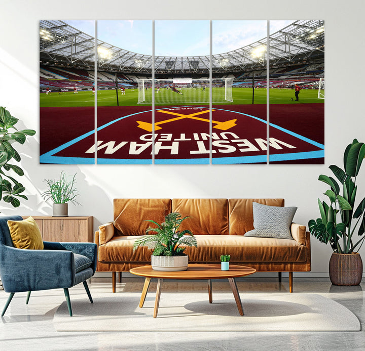 West Ham United Stadium London Stadium Wall Art Canvas Print, Premier League Wall Art Canvas Print - UEFA Soccer Wall Art Soccer Lover Gifts