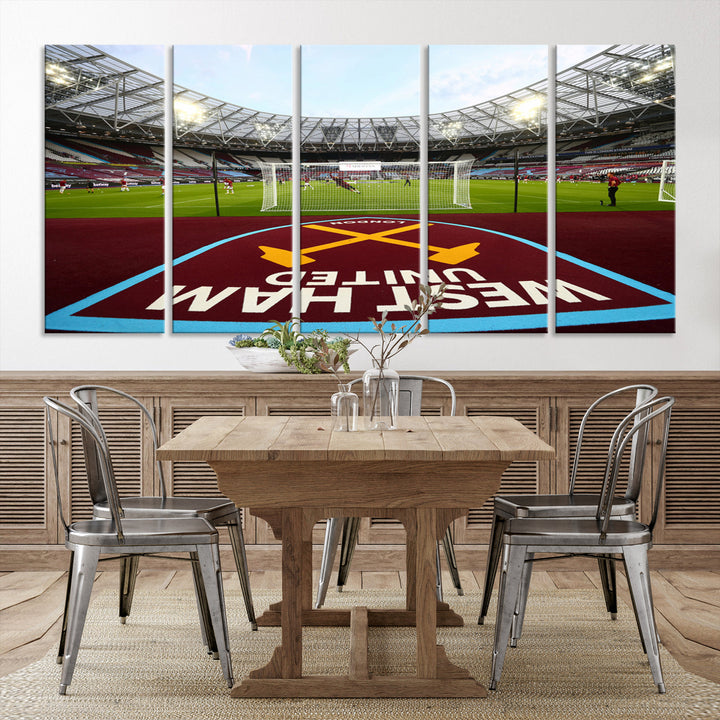 West Ham United Stadium London Stadium Wall Art Canvas Print, Premier League Wall Art Canvas Print - UEFA Soccer Wall Art Soccer Lover Gifts