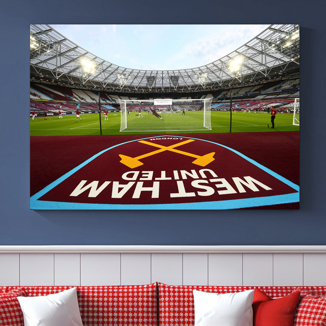 West Ham United Stadium London Stadium Wall Art Canvas Print, Premier League Wall Art Canvas Print - UEFA Soccer Wall Art Soccer Lover Gifts