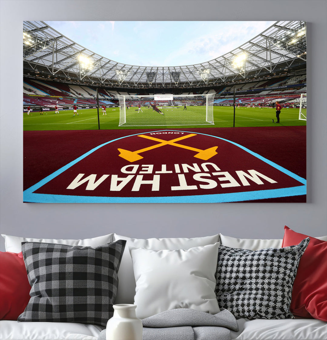 West Ham United Stadium London Stadium Wall Art Canvas Print, Premier League Wall Art Canvas Print - UEFA Soccer Wall Art Soccer Lover Gifts