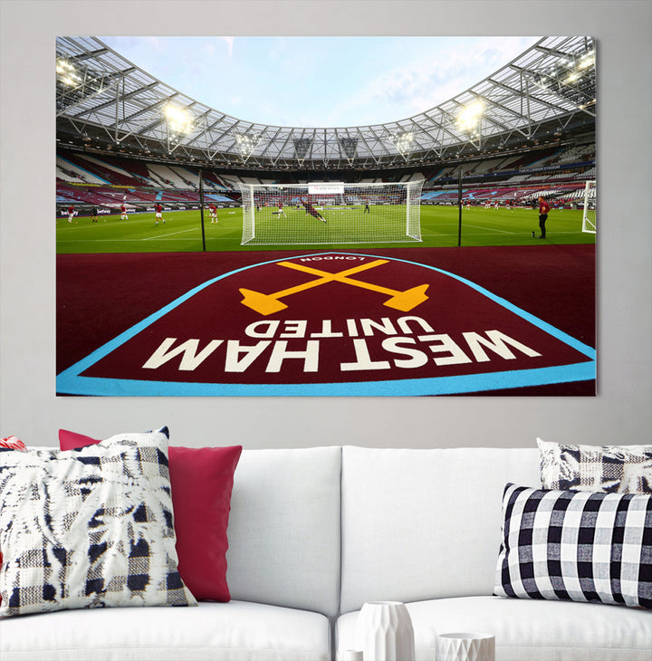 West Ham United Stadium London Stadium Wall Art Canvas Print, Premier League Wall Art Canvas Print - UEFA Soccer Wall Art Soccer Lover Gifts