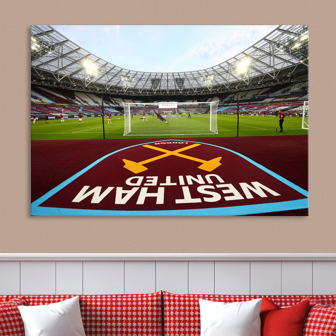 West Ham United Stadium London Stadium Wall Art Canvas Print, Premier League Wall Art Canvas Print - UEFA Soccer Wall Art Soccer Lover Gifts