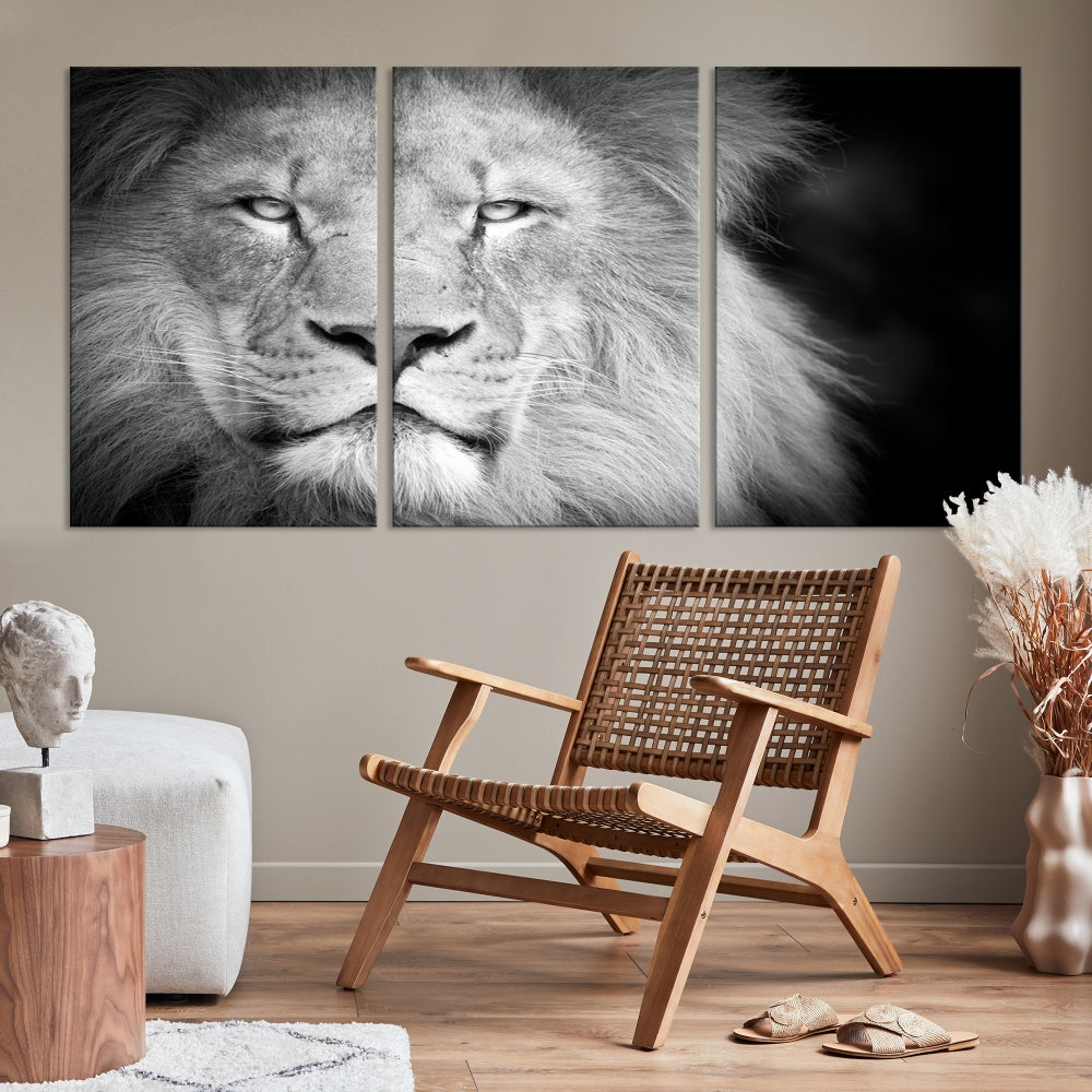 Wild African Lion Canvas Wall Art Print, Large Wall Art, Wildlife Wall Decor, Framed Set of , Animal Canvas Art