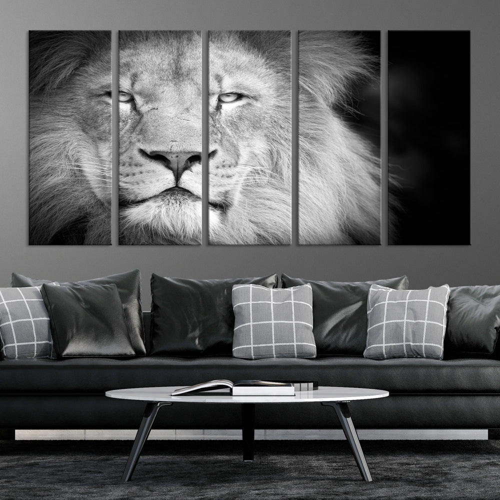 Wild African Lion Canvas Wall Art Print, Large Wall Art, Wildlife Wall Decor, Framed Set of , Animal Canvas Art