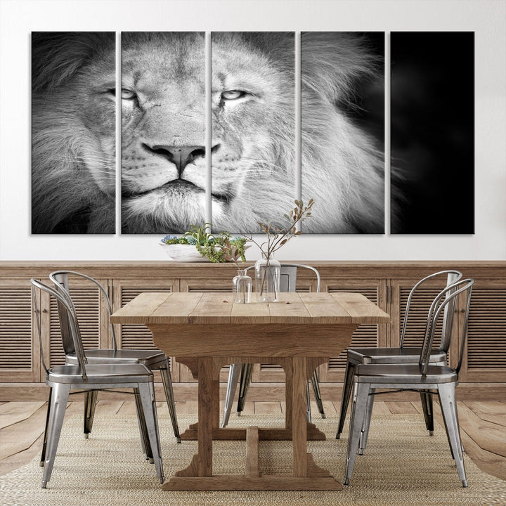 Wild African Lion Canvas Wall Art Print, Large Wall Art, Wildlife Wall Decor, Framed Set of , Animal Canvas Art