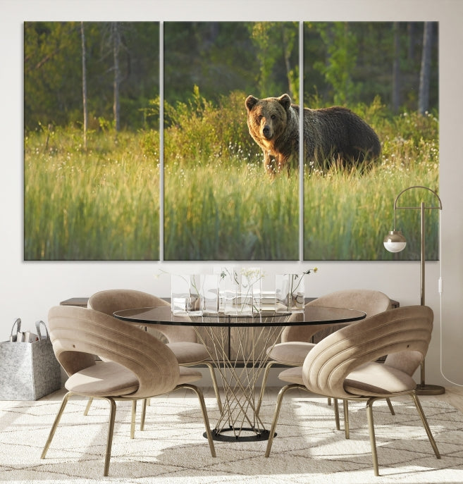 Wild Bears in Nature Large Wall Art Canvas PrintFramedReady to Hang