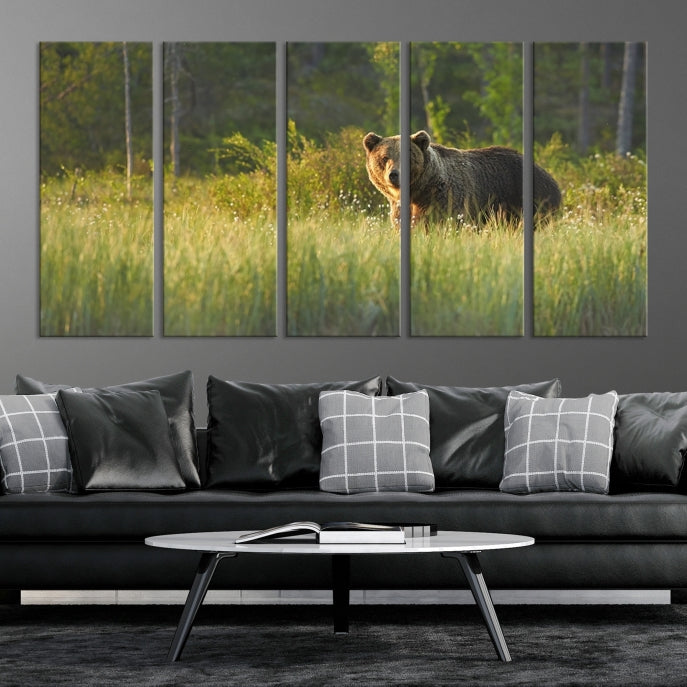 Wild Bears in Nature Large Wall Art Canvas PrintFramedReady to Hang