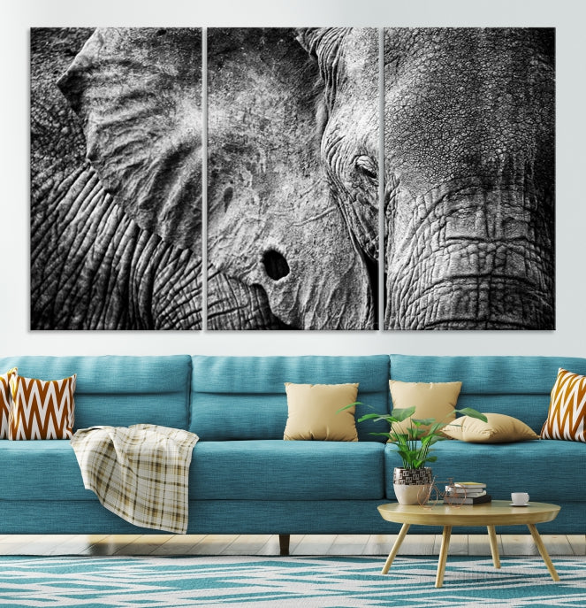 Wild Elephant Canvas Print Large Animal Wall Art Giclee Printing