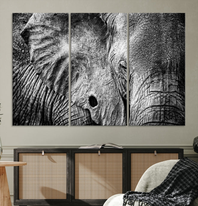 Wild Elephant Canvas Print Large Animal Wall Art Giclee Printing