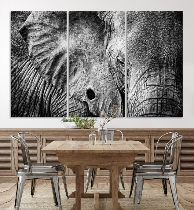 Wild Elephant Canvas Print Large Animal Wall Art Giclee Printing