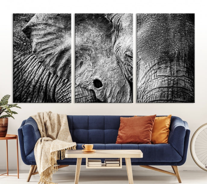 Wild Elephant Canvas Print Large Animal Wall Art Giclee Printing