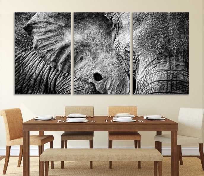 Wild Elephant Canvas Print Large Animal Wall Art Giclee Printing