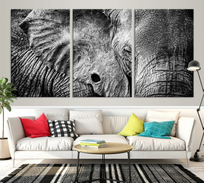 Wild Elephant Canvas Print Large Animal Wall Art Giclee Printing