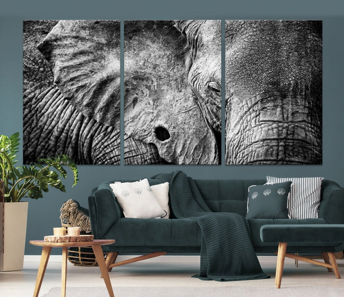 Wild Elephant Canvas Print Large Animal Wall Art Giclee Printing