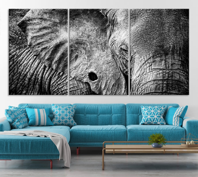 Wild Elephant Canvas Print Large Animal Wall Art Giclee Printing