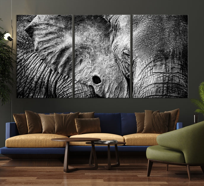 Wild Elephant Canvas Print Large Animal Wall Art Giclee Printing