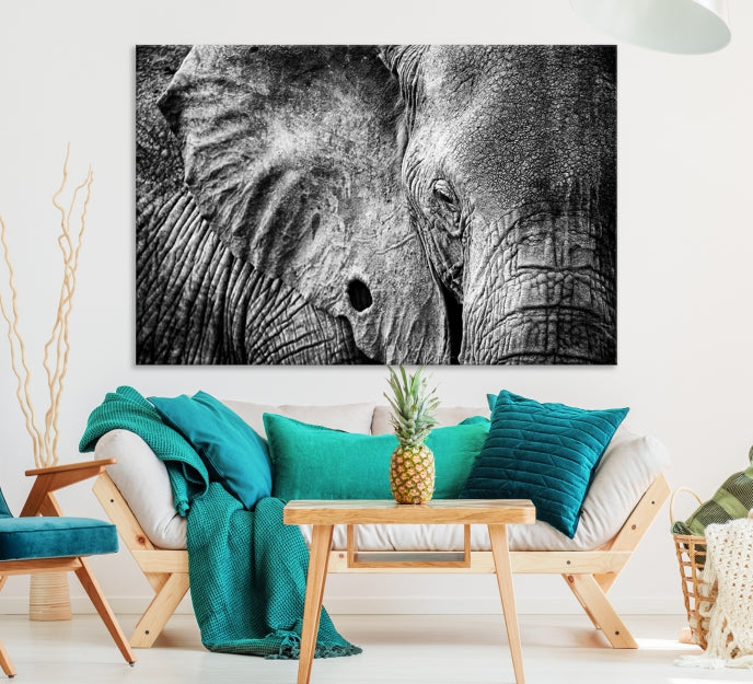 Wild Elephant Canvas Print Large Animal Wall Art Giclee Printing