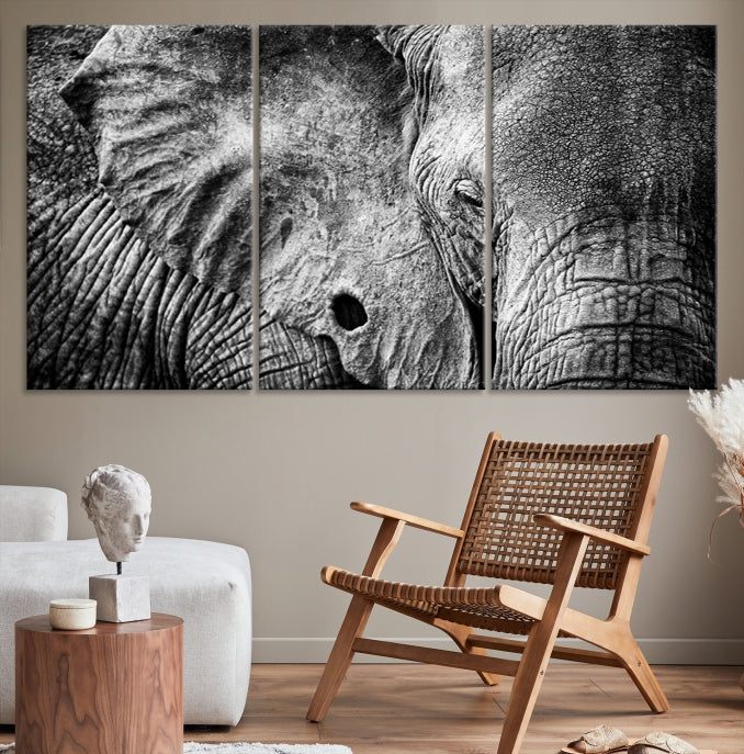 Wild Elephant Canvas Print Large Animal Wall Art Giclee Printing