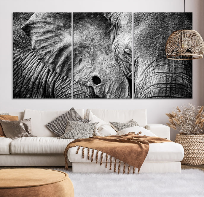 Wild Elephant Canvas Print Large Animal Wall Art Giclee Printing