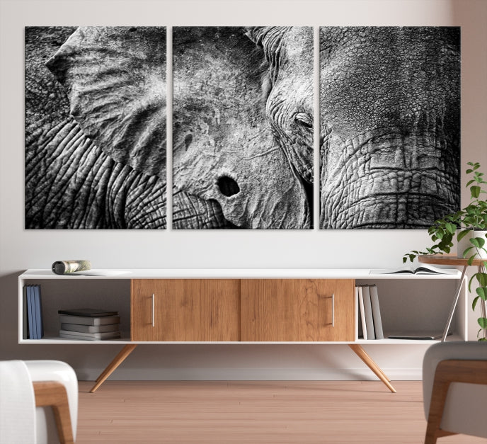 Wild Elephant Canvas Print Large Animal Wall Art Giclee Printing