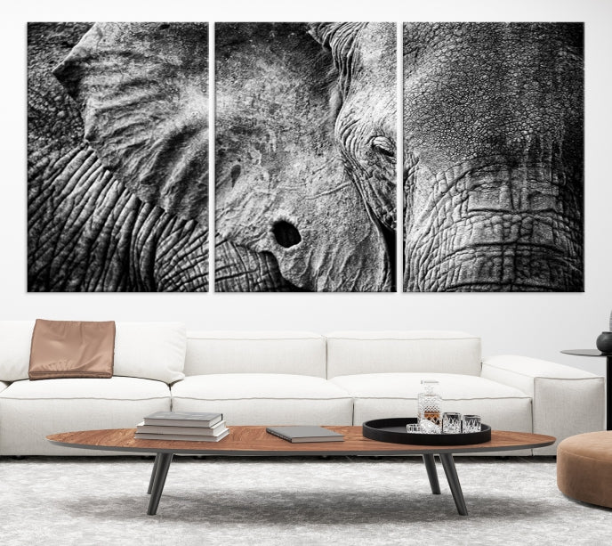 Wild Elephant Canvas Print Large Animal Wall Art Giclee Printing