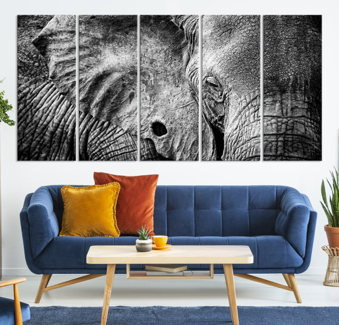 Wild Elephant Canvas Print Large Animal Wall Art Giclee Printing