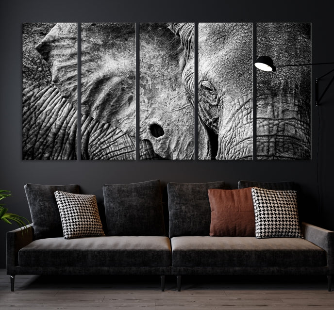 Wild Elephant Canvas Print Large Animal Wall Art Giclee Printing