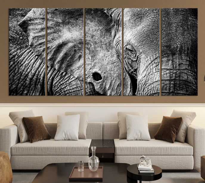 Wild Elephant Canvas Print Large Animal Wall Art Giclee Printing