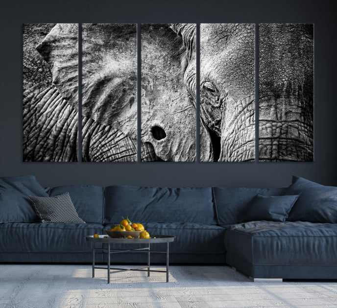 Wild Elephant Canvas Print Large Animal Wall Art Giclee Printing