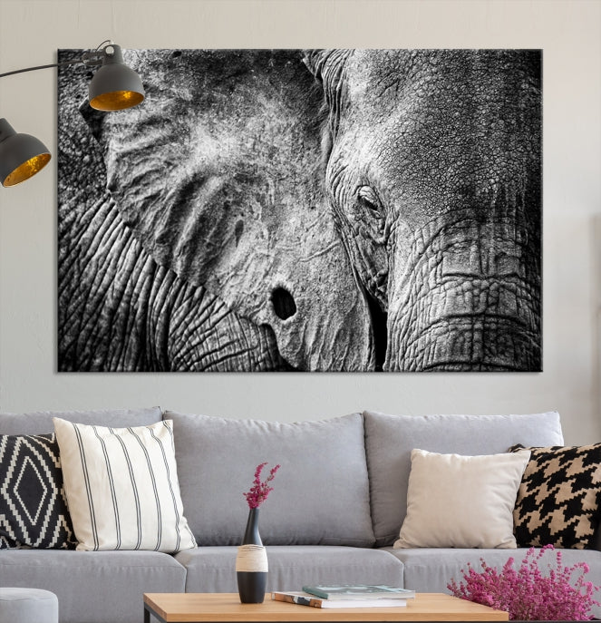 Wild Elephant Canvas Print Large Animal Wall Art Giclee Printing