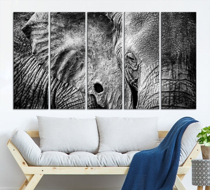 Wild Elephant Canvas Print Large Animal Wall Art Giclee Printing