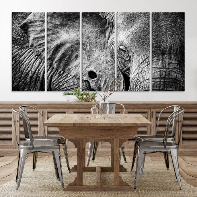 Wild Elephant Canvas Print Large Animal Wall Art Giclee Printing