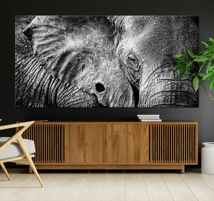 Wild Elephant Canvas Print Large Animal Wall Art Giclee Printing