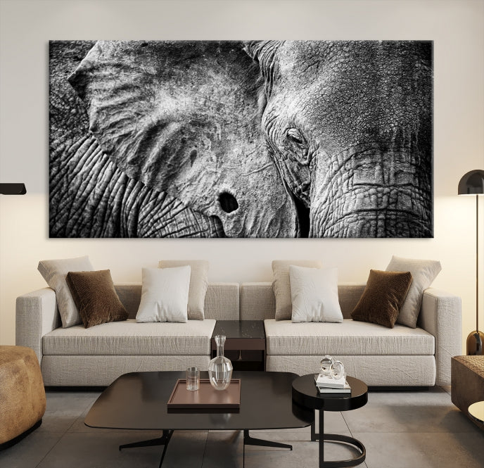 Wild Elephant Canvas Print Large Animal Wall Art Giclee Printing