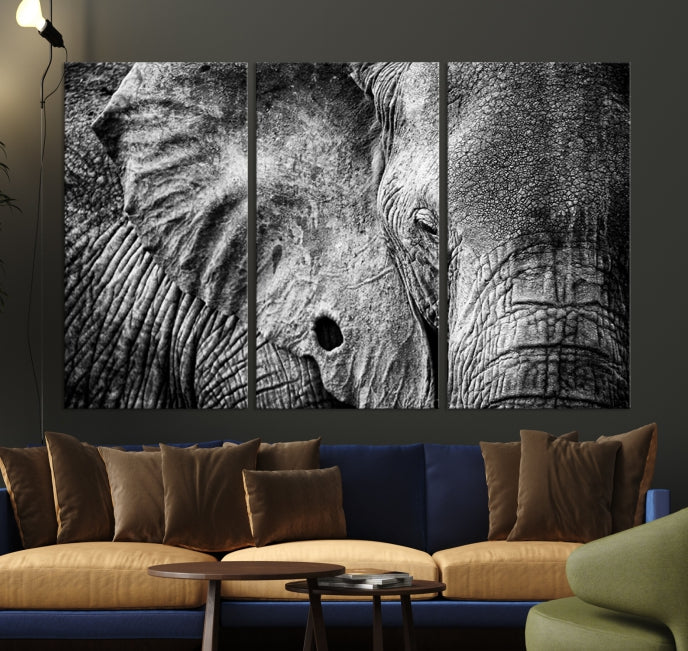 Wild Elephant Canvas Print Large Animal Wall Art Giclee Printing