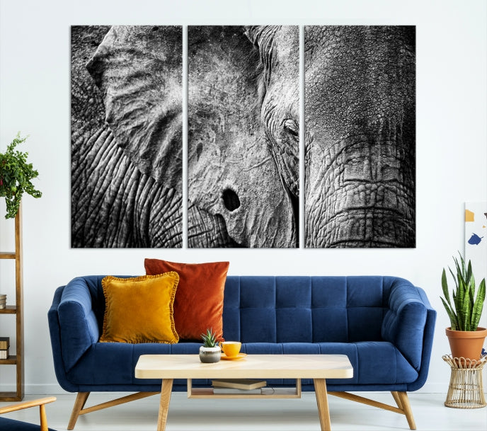 Wild Elephant Canvas Print Large Animal Wall Art Giclee Printing