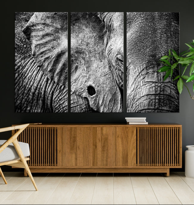 Wild Elephant Canvas Print Large Animal Wall Art Giclee Printing