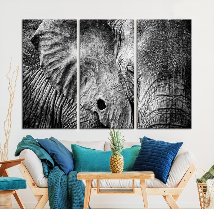 Wild Elephant Canvas Print Large Animal Wall Art Giclee Printing